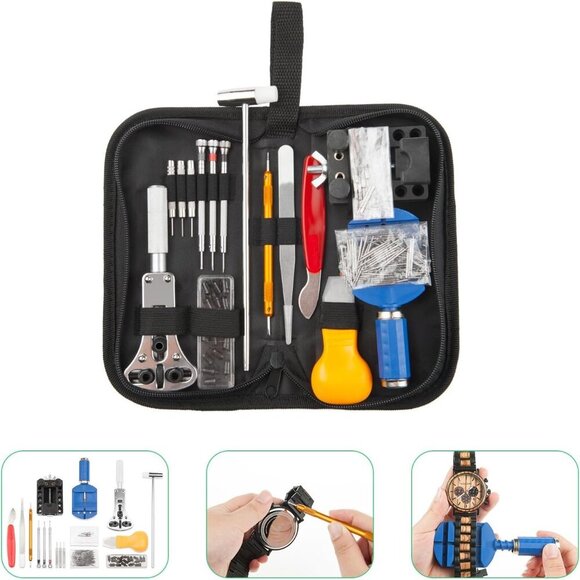 Watch Repair Tool Kit Professional Spring Bar Watch Band Link Pin Tools Set - Picture 6 of 7